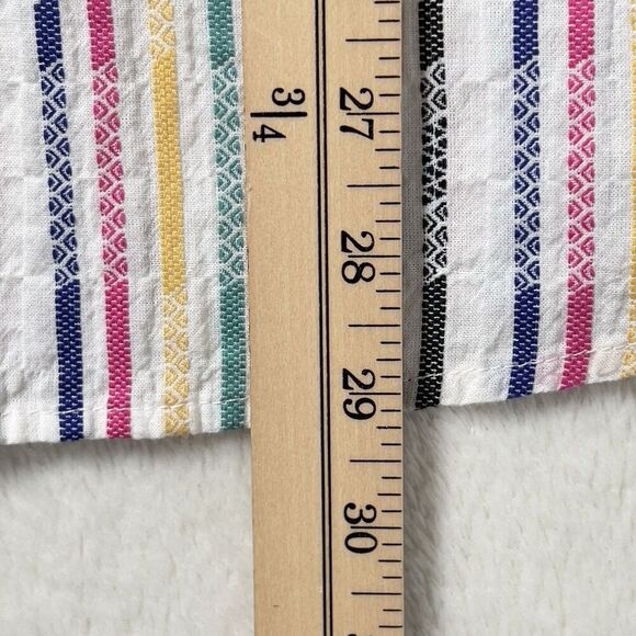 Ali Miles Button Front Tunic Shirt Sz 3X Rainbow Stripe 3/4 Sleeve Wire Collar - Picture 10 of 10